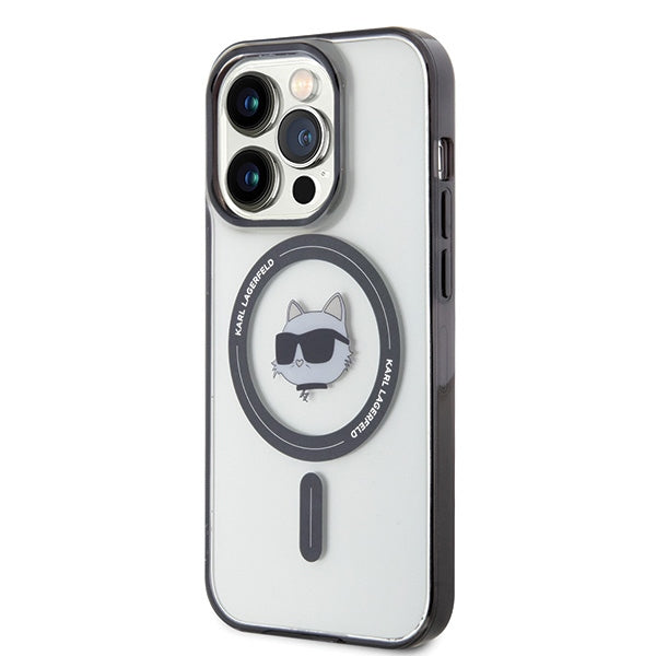 Karl Lagerfeld MagSafe dėklas iPhone 15 Pro – skaidrus