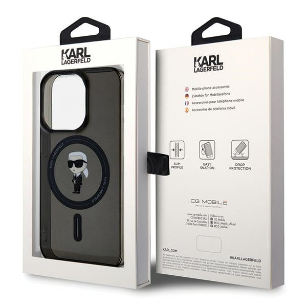 Karl Lagerfeld MagSafe dėklas iPhone 15 Pro – juodas -- iPhone 15 Pro