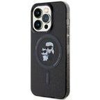 Karl Lagerfeld MagSafe dėklas iPhone 15 Pro – juodas