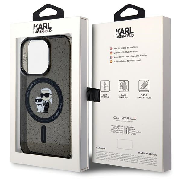 Karl Lagerfeld MagSafe dėklas iPhone 15 Pro – juodas