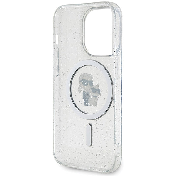 Karl Lagerfeld MagSafe dėklas iPhone 15 Pro – skaidrus
