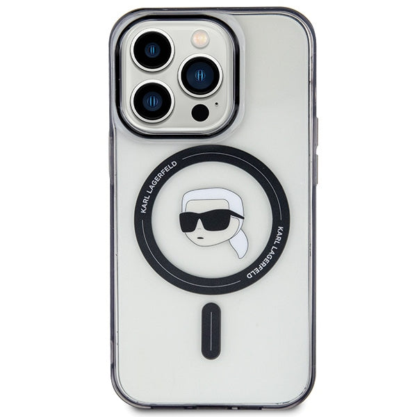 Karl Lagerfeld MagSafe dėklas iPhone 15 Pro – juodas
