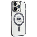 Karl Lagerfeld MagSafe dėklas iPhone 15 Pro – juodas