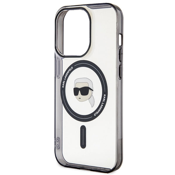 Karl Lagerfeld MagSafe dėklas iPhone 15 Pro – juodas