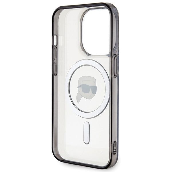 Karl Lagerfeld MagSafe dėklas iPhone 15 Pro – juodas