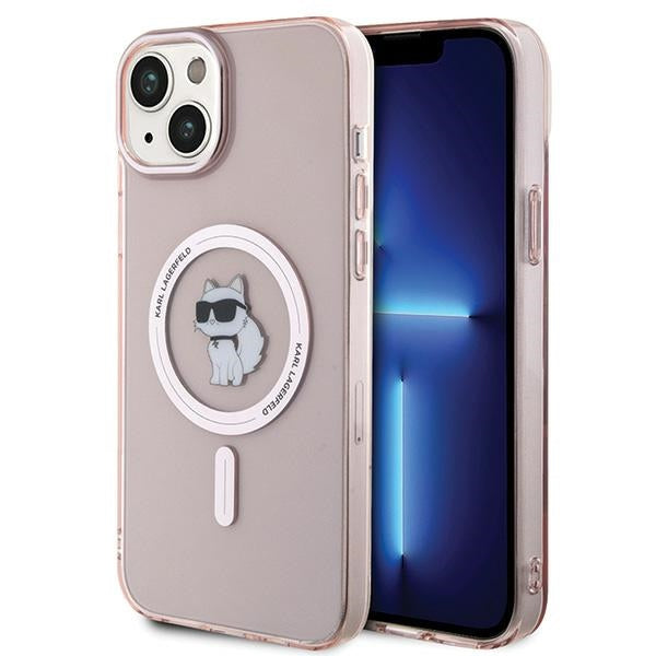 Karl Lagerfeld MagSafe dėklas iPhone 15 Plus / 14 Plus – rožinis