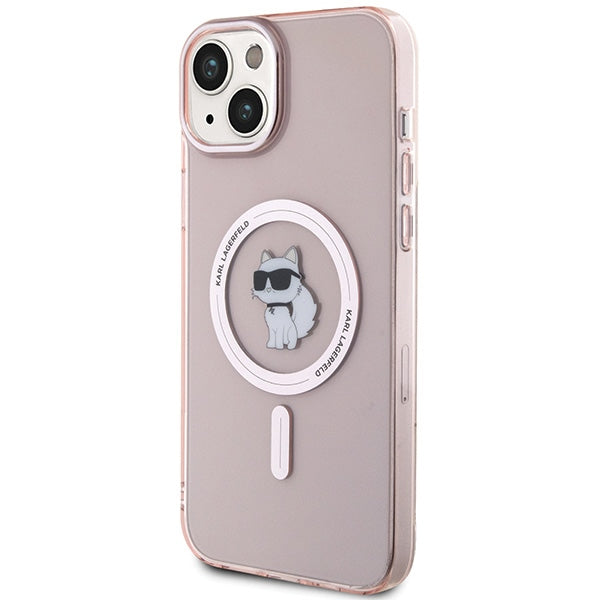 Karl Lagerfeld MagSafe dėklas iPhone 15 Plus / 14 Plus – rožinis