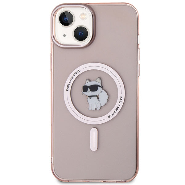Karl Lagerfeld MagSafe dėklas iPhone 15 Plus / 14 Plus – rožinis