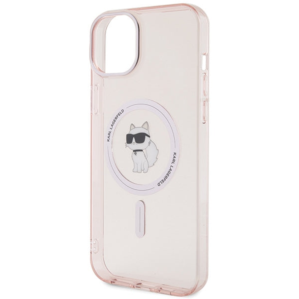 Karl Lagerfeld MagSafe dėklas iPhone 15 Plus / 14 Plus – rožinis