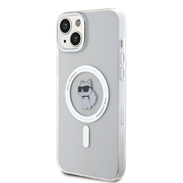 Karl Lagerfeld MagSafe dėklas iPhone 15 Plus – skaidrus