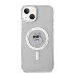 Karl Lagerfeld MagSafe dėklas iPhone 15 Plus – skaidrus