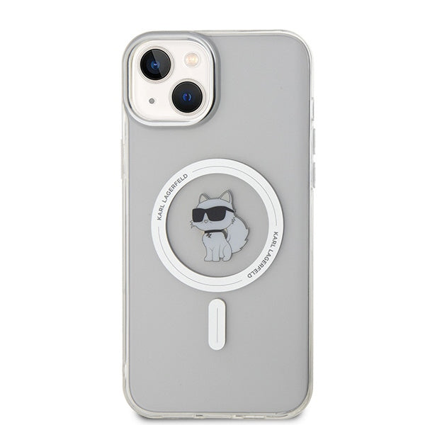 Karl Lagerfeld MagSafe dėklas iPhone 15 Plus – skaidrus