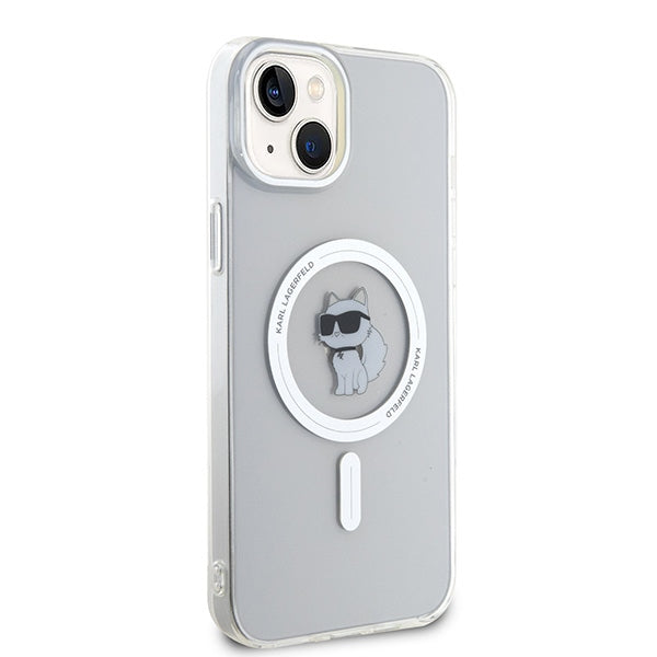 Karl Lagerfeld MagSafe dėklas iPhone 15 Plus – skaidrus