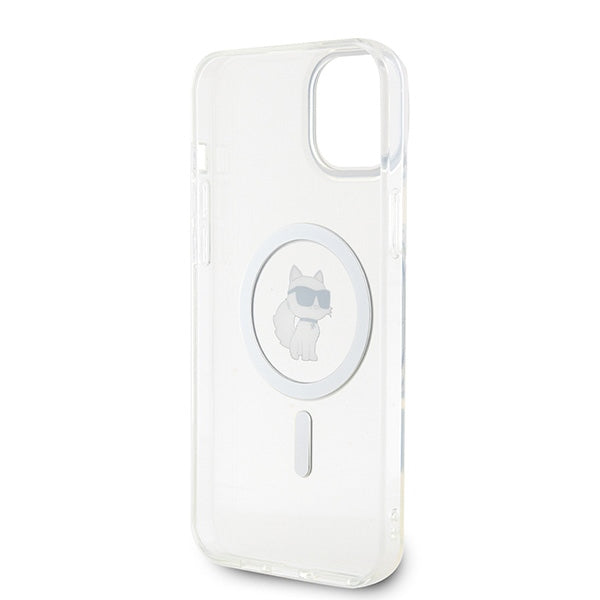 Karl Lagerfeld MagSafe dėklas iPhone 15 Plus – skaidrus