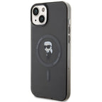 Karl Lagerfeld MagSafe dėklas iPhone 15 Plus – juodas