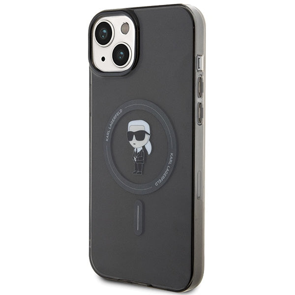 Karl Lagerfeld MagSafe dėklas iPhone 15 Plus – juodas