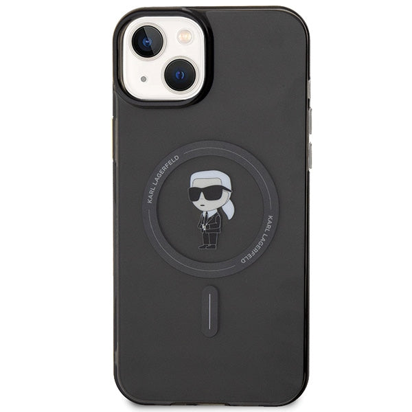 Karl Lagerfeld MagSafe dėklas iPhone 15 Plus – juodas