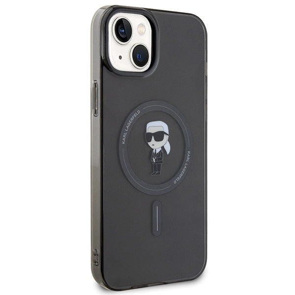 Karl Lagerfeld MagSafe dėklas iPhone 15 Plus – juodas