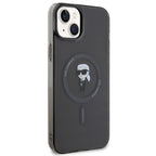 Karl Lagerfeld MagSafe dėklas iPhone 15 Plus – juodas