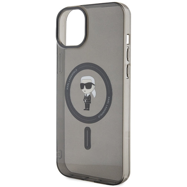 Karl Lagerfeld MagSafe dėklas iPhone 15 Plus – juodas