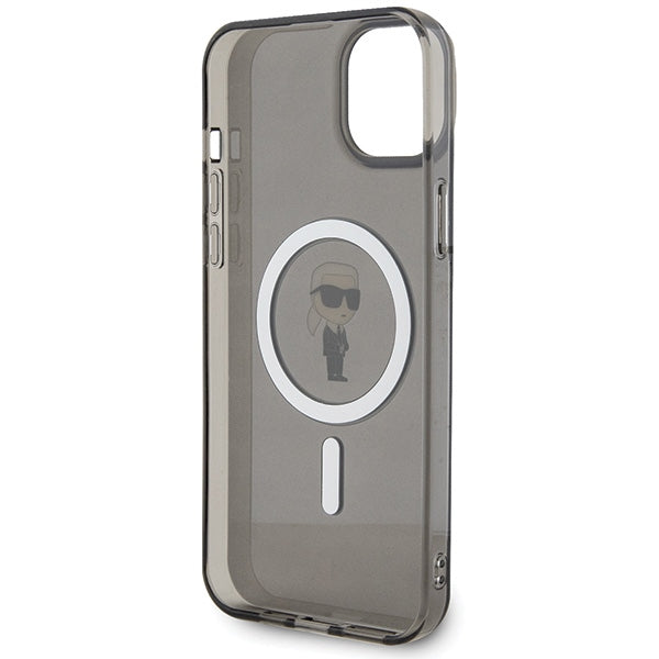 Karl Lagerfeld MagSafe dėklas iPhone 15 Plus – juodas