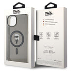 Karl Lagerfeld MagSafe dėklas iPhone 15 Plus – juodas