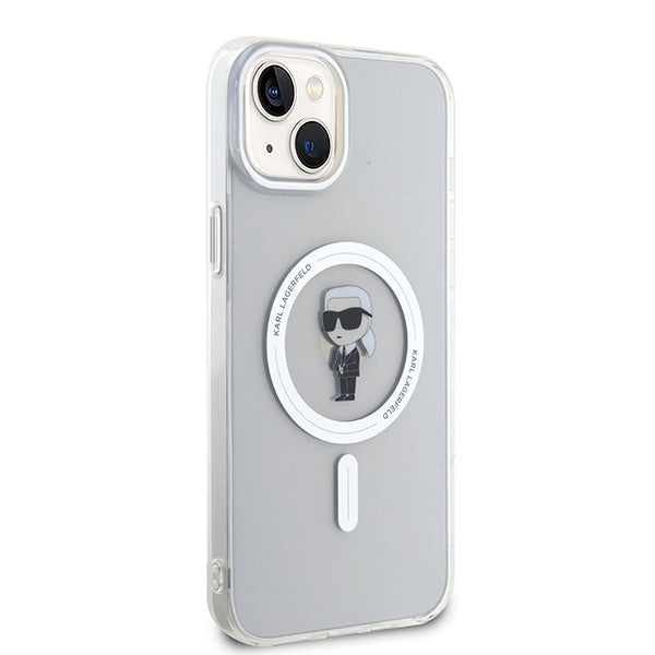 Karl Lagerfeld MagSafe dėklas iPhone 15 Plus – skaidrus