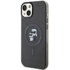 Karl Lagerfeld MagSafe dėklas iPhone 15/14 Plus – juodas