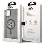Karl Lagerfeld MagSafe dėklas iPhone 15/14 Plus – juodas