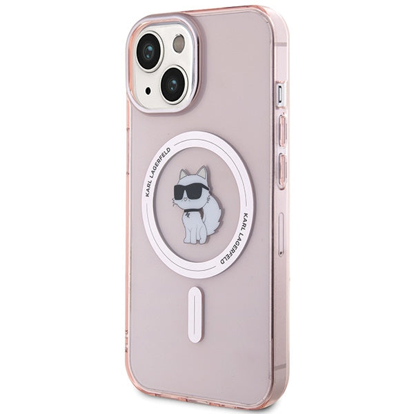 Karl Lagerfeld MagSafe dėklas iPhone 15 – rožinis