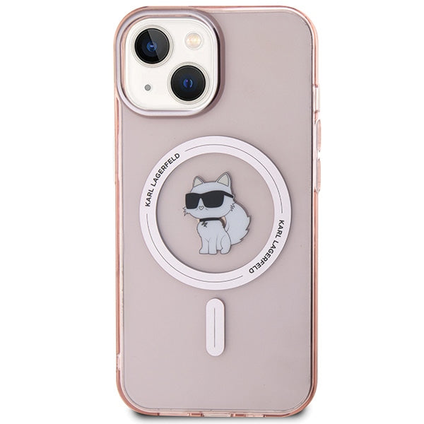 Karl Lagerfeld MagSafe dėklas iPhone 15 – rožinis