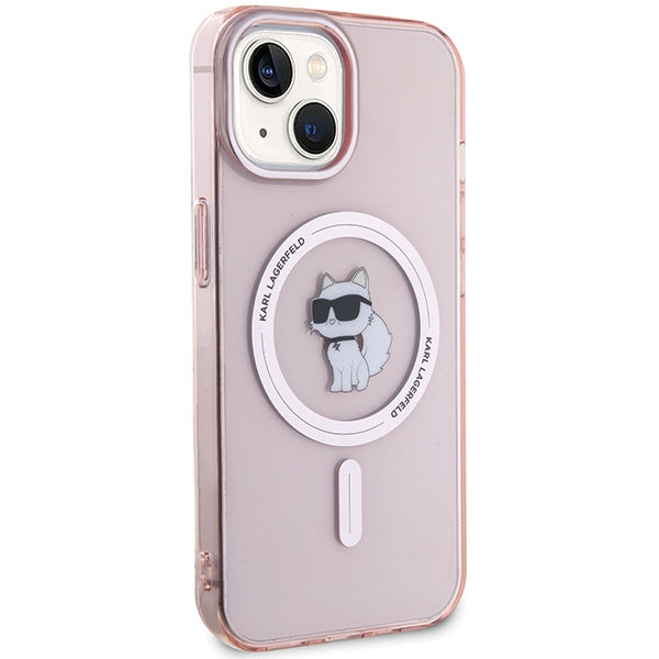 Karl Lagerfeld MagSafe dėklas iPhone 15 – rožinis