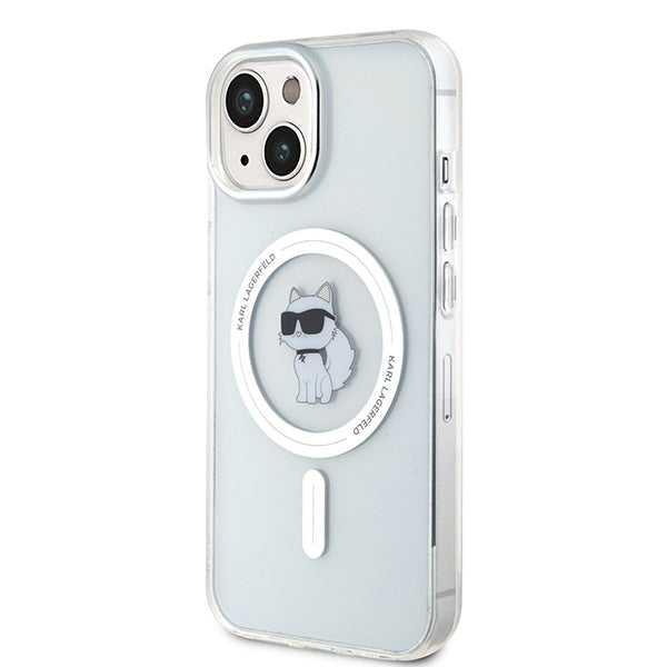Karl Lagerfeld IML Choupette MagSafe dėklas iPhone 15 - skaidrus