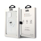 Karl Lagerfeld IML Choupette MagSafe dėklas iPhone 15 - skaidrus