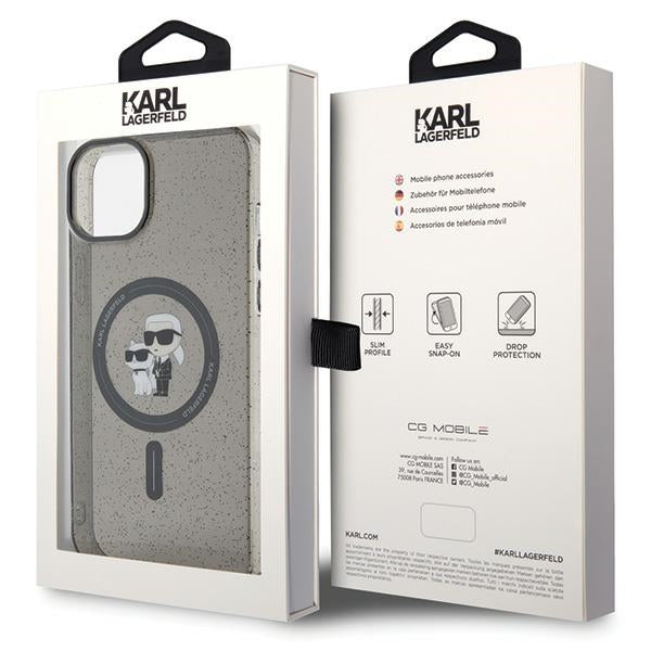Karl Lagerfeld MagSafe dėklas iPhone 15 – juodas
