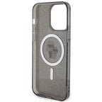Karl Lagerfeld Karl&Choupette Glitter MagSafe dėklas iPhone 15 Pro Max - juodas