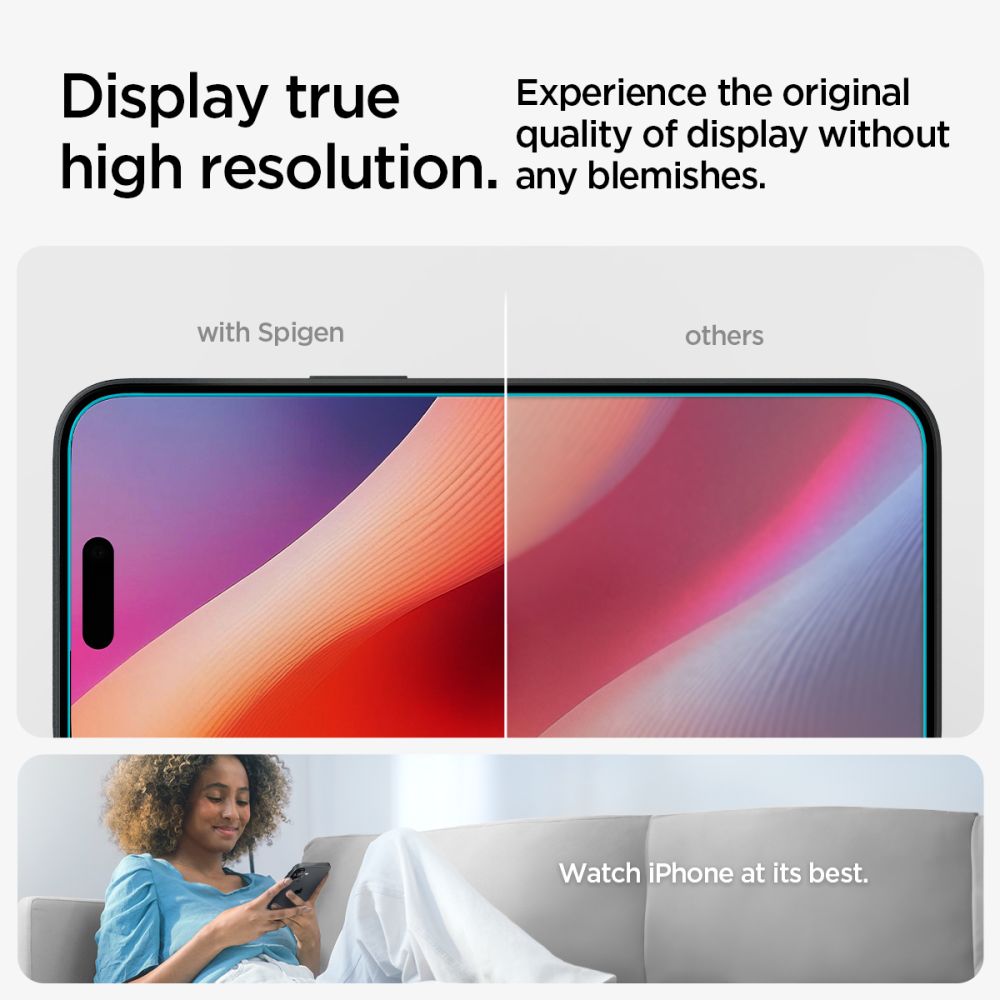 Spigen Glas.TR EZ Fit grūdintas stiklas iPhone 15 / 16