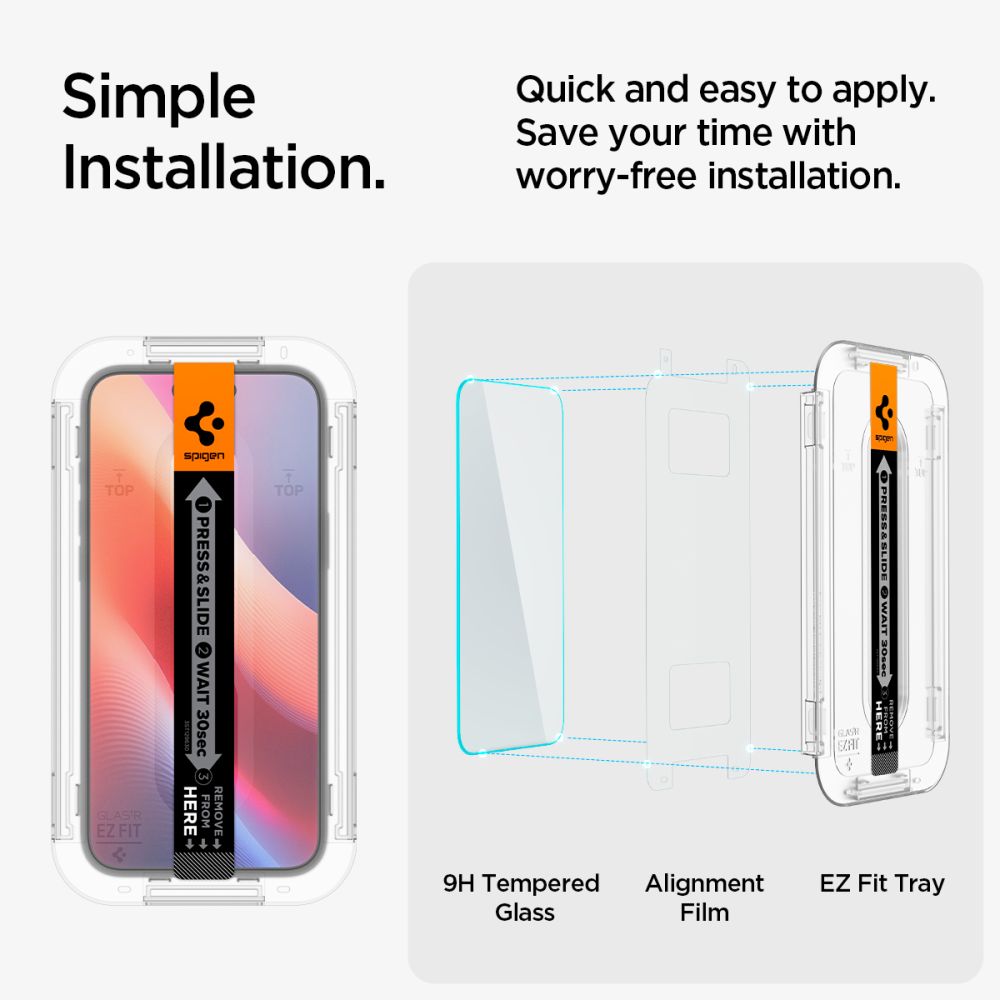 Spigen Glas.TR EZ Fit grūdintas stiklas iPhone 15 / 16