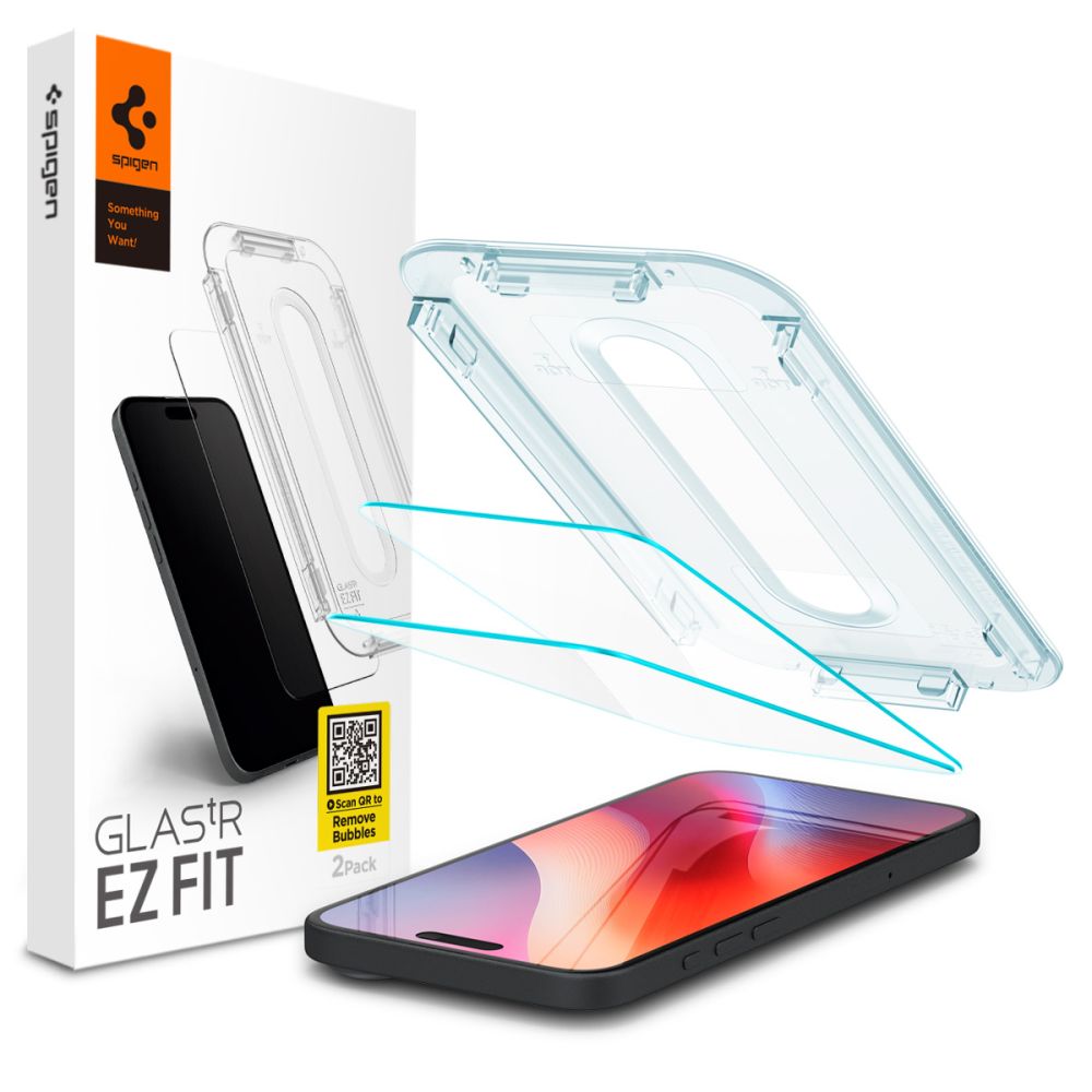 Spigen Glas.TR EZ Fit grūdintas stiklas iPhone 15/16 (2 vnt.)