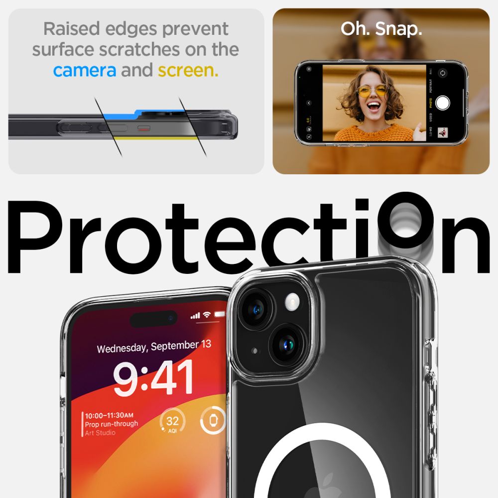 Spigen Ultra Hybrid Mag Case with MagSafe for iPhone 15 - White