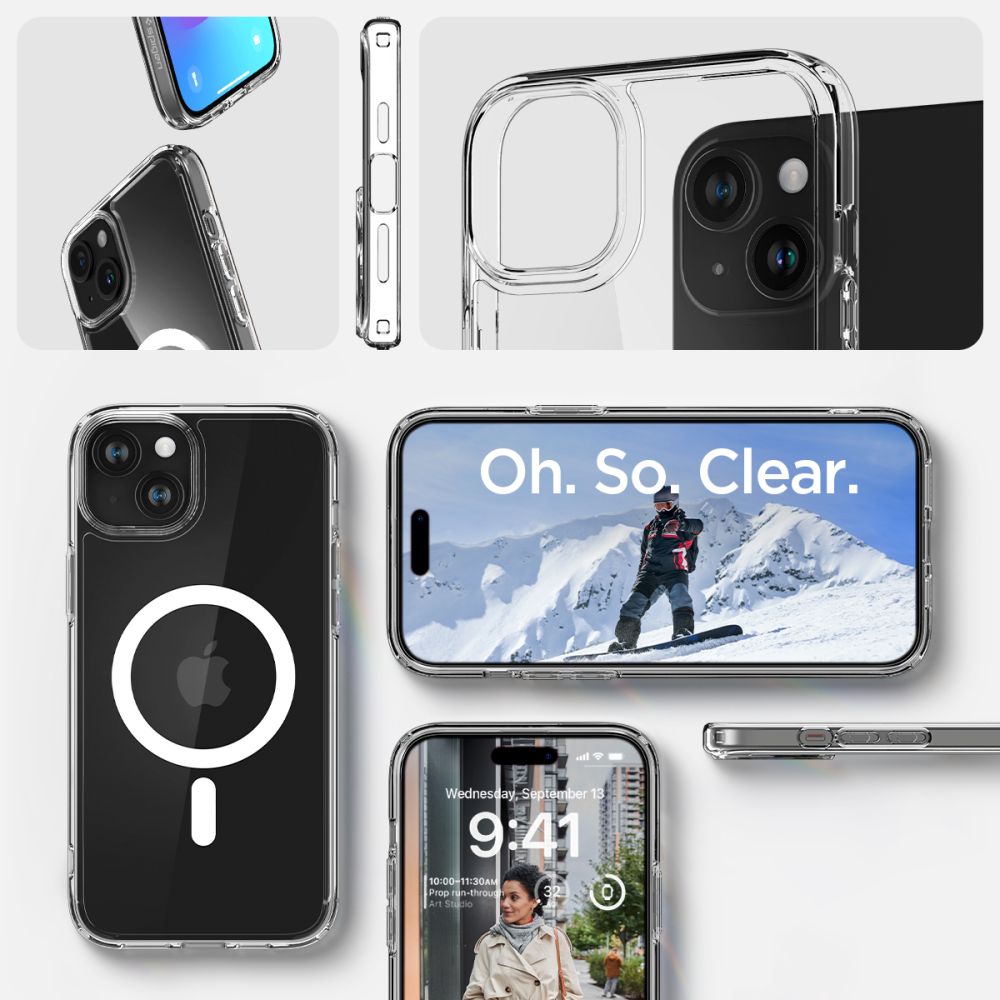 Spigen Ultra Hybrid Mag Case with MagSafe for iPhone 15 - White