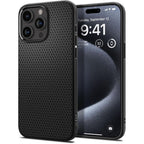 Spigen Liquid Air dėklas iPhone 15 Pro – matinis juodas