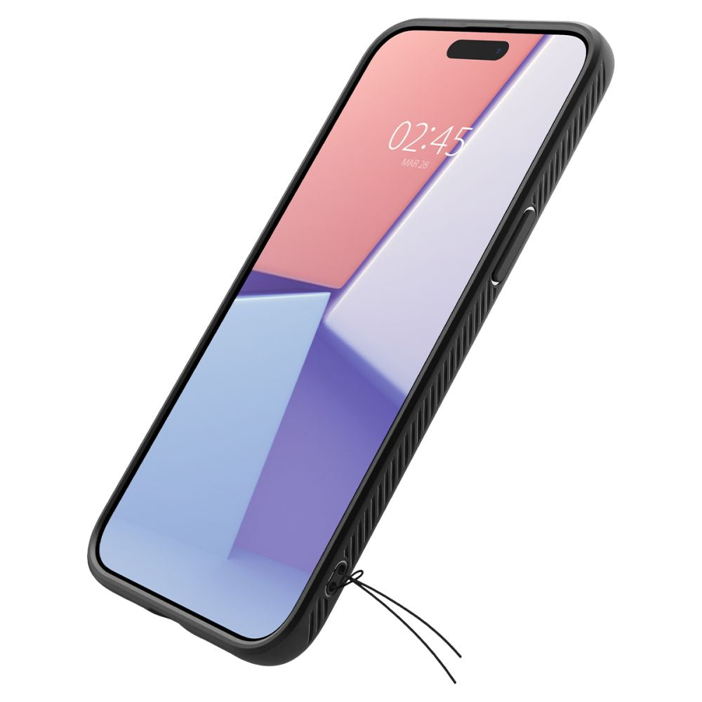 Spigen Liquid Air dėklas iPhone 15 Pro – matinis juodas