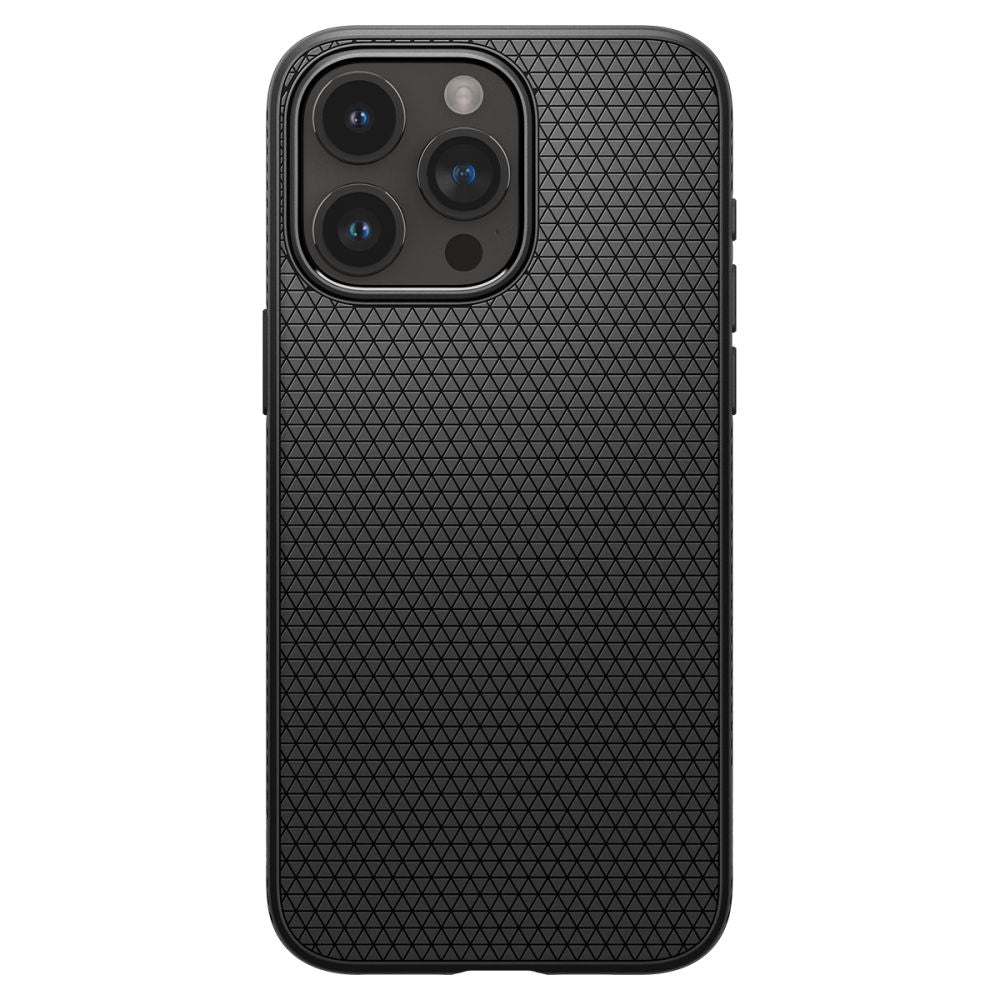 Spigen Liquid Air dėklas iPhone 15 Pro – matinis juodas