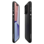Spigen Liquid Air dėklas iPhone 15 Pro – matinis juodas