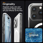 Spigen Ultra Hybrid MagSafe dėklas iPhone 15 Pro Max – baltas