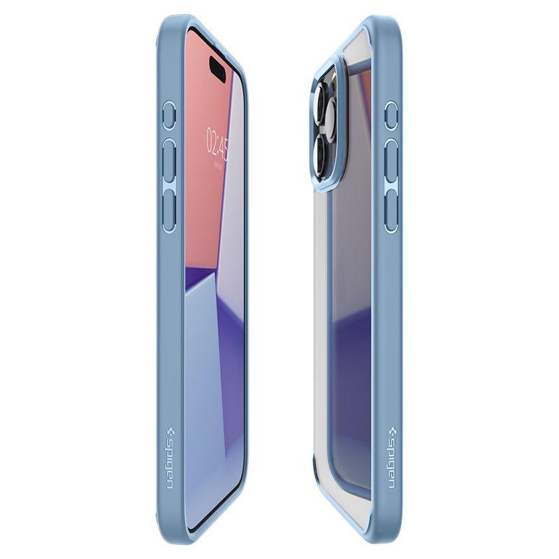 Spigen Crystal Hybrid dėklas iPhone 15 Pro Max – skaidrus, mėlynas