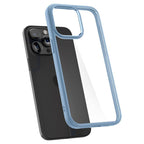 Spigen Crystal Hybrid dėklas iPhone 15 Pro Max – skaidrus, mėlynas