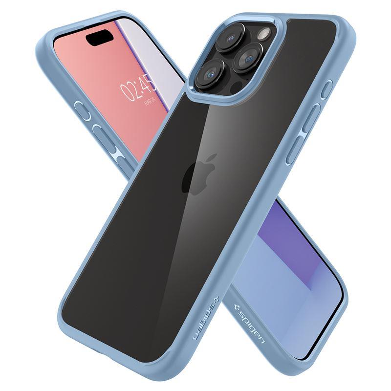 Spigen Crystal Hybrid dėklas iPhone 15 Pro Max – skaidrus, mėlynas