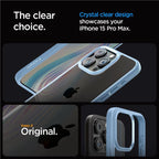 Spigen Crystal Hybrid dėklas iPhone 15 Pro Max – skaidrus, mėlynas